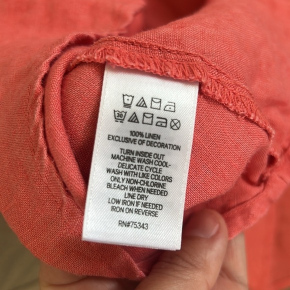 Cynthia Rowley Coral Sleeveless Dress Size  100% linen. - Picture 7 of 7